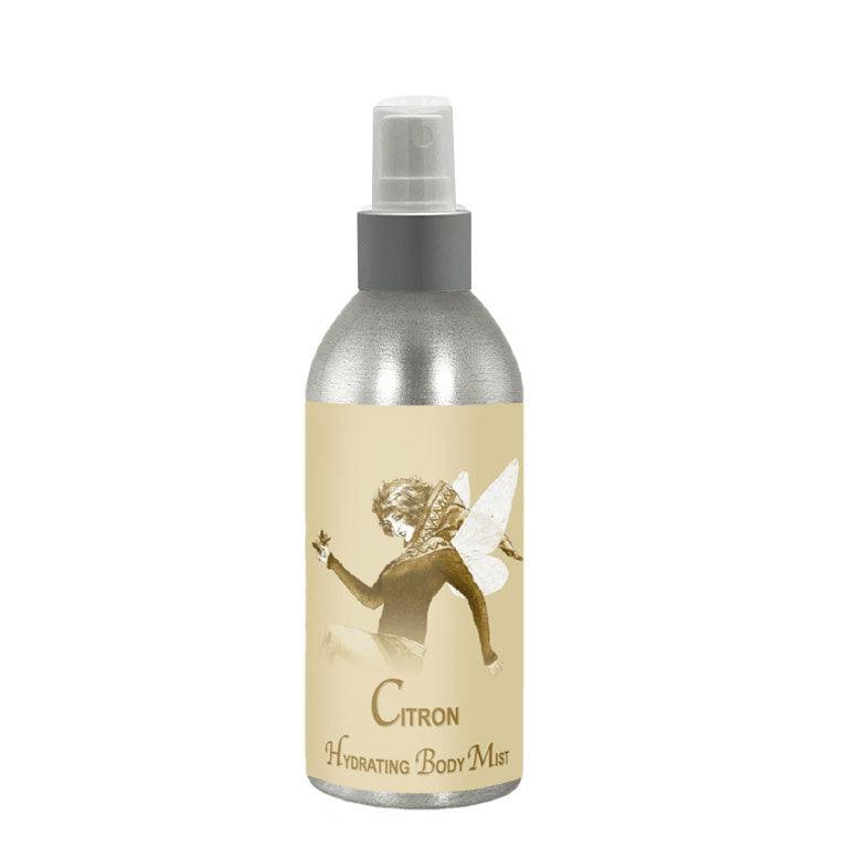 Citron Hydrating Mist 8oz bottle for face and body with natural glycerine, vitamin E, and Rosehip oil.
