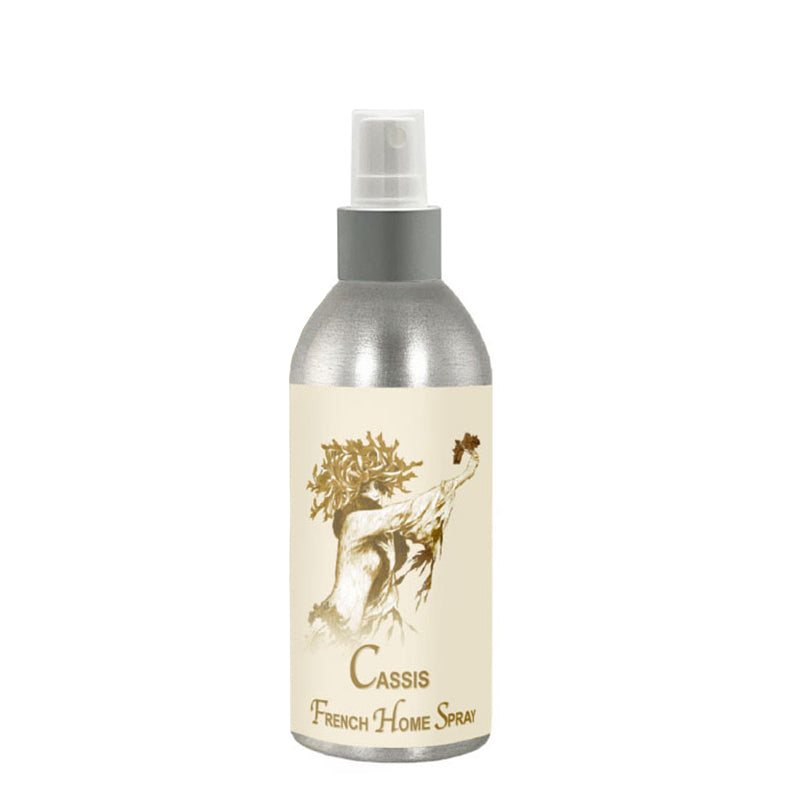 Cassis French Home Spray 8oz. bottle with elegant label design.