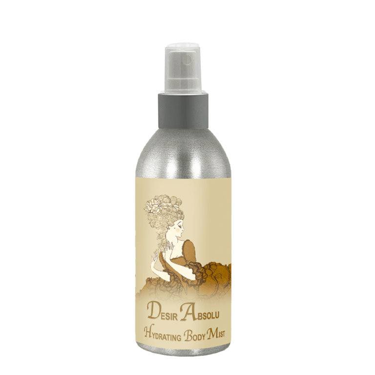 Desir Absolu Hydrating Mist 8oz bottle with vintage design and grey sprayer.