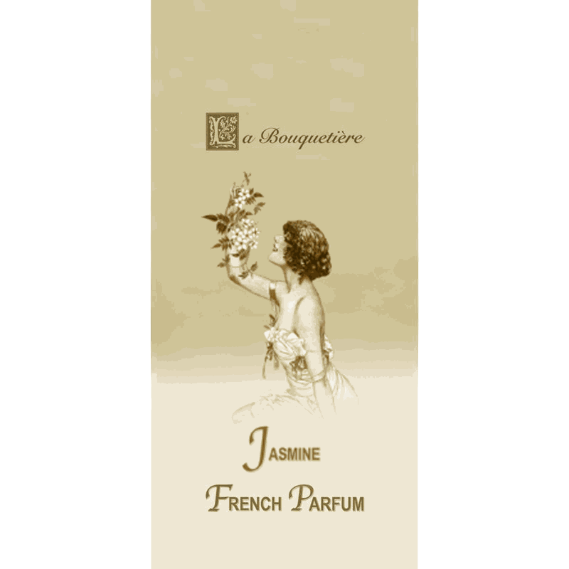 Jasmine scented card with floral design, featuring notes of citrus, jasmine, and musk.