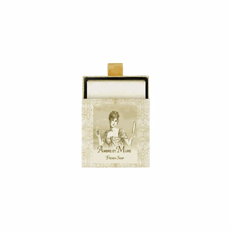 Ambre et Mure French Soap 7oz. in elegant packaging with vintage design.