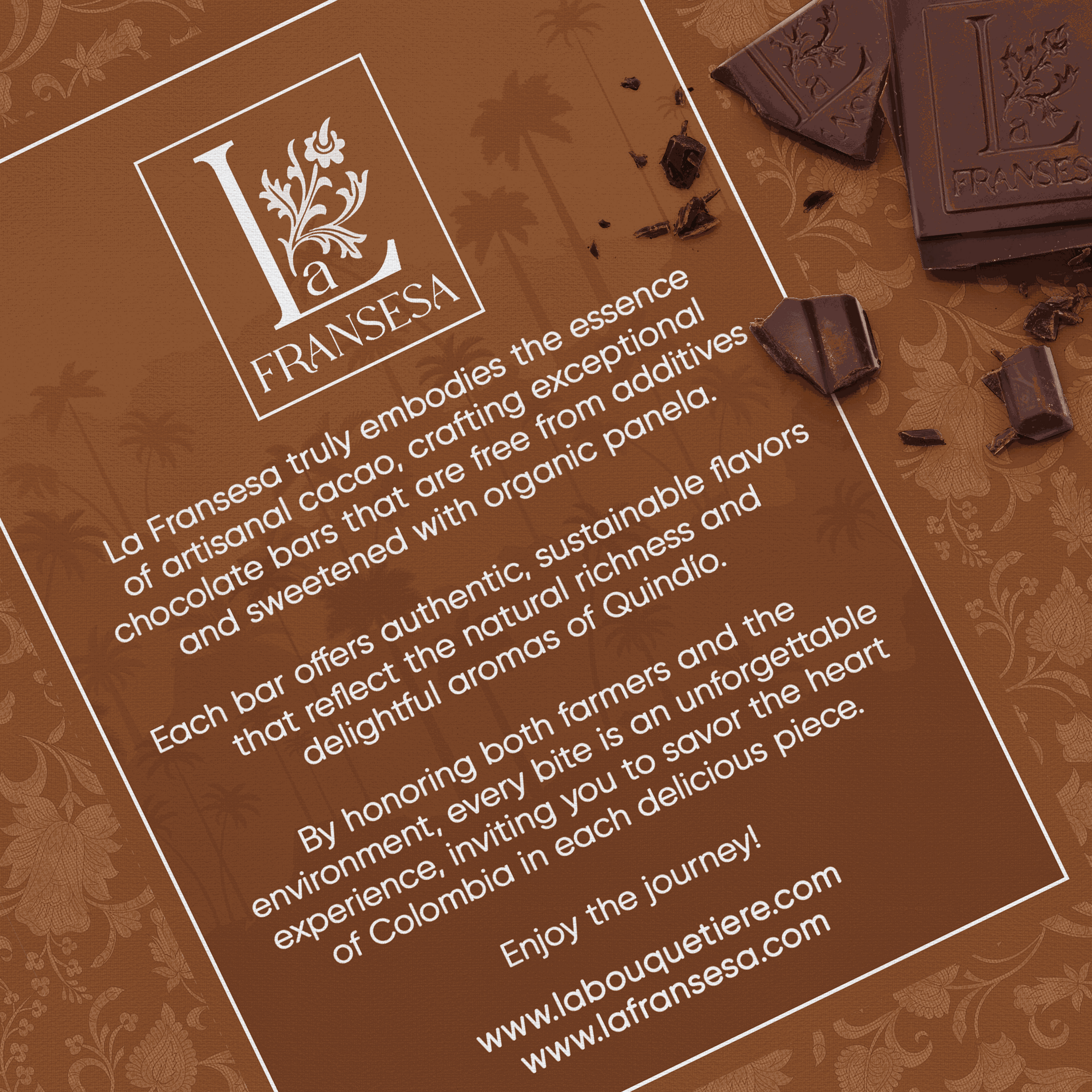 Chocolate with Specialty Coffee - Bean to bar. Craft Chocolate. 70% cocoa