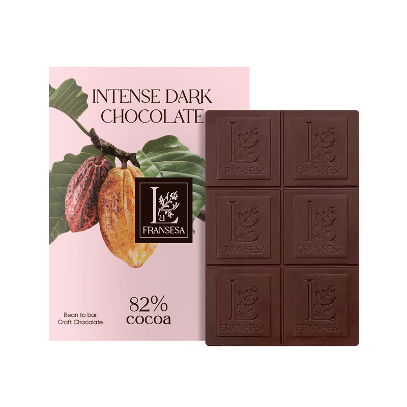 Intense Dark Chocolate - Bean to bar. Craft Chocolate. 82% cocoa