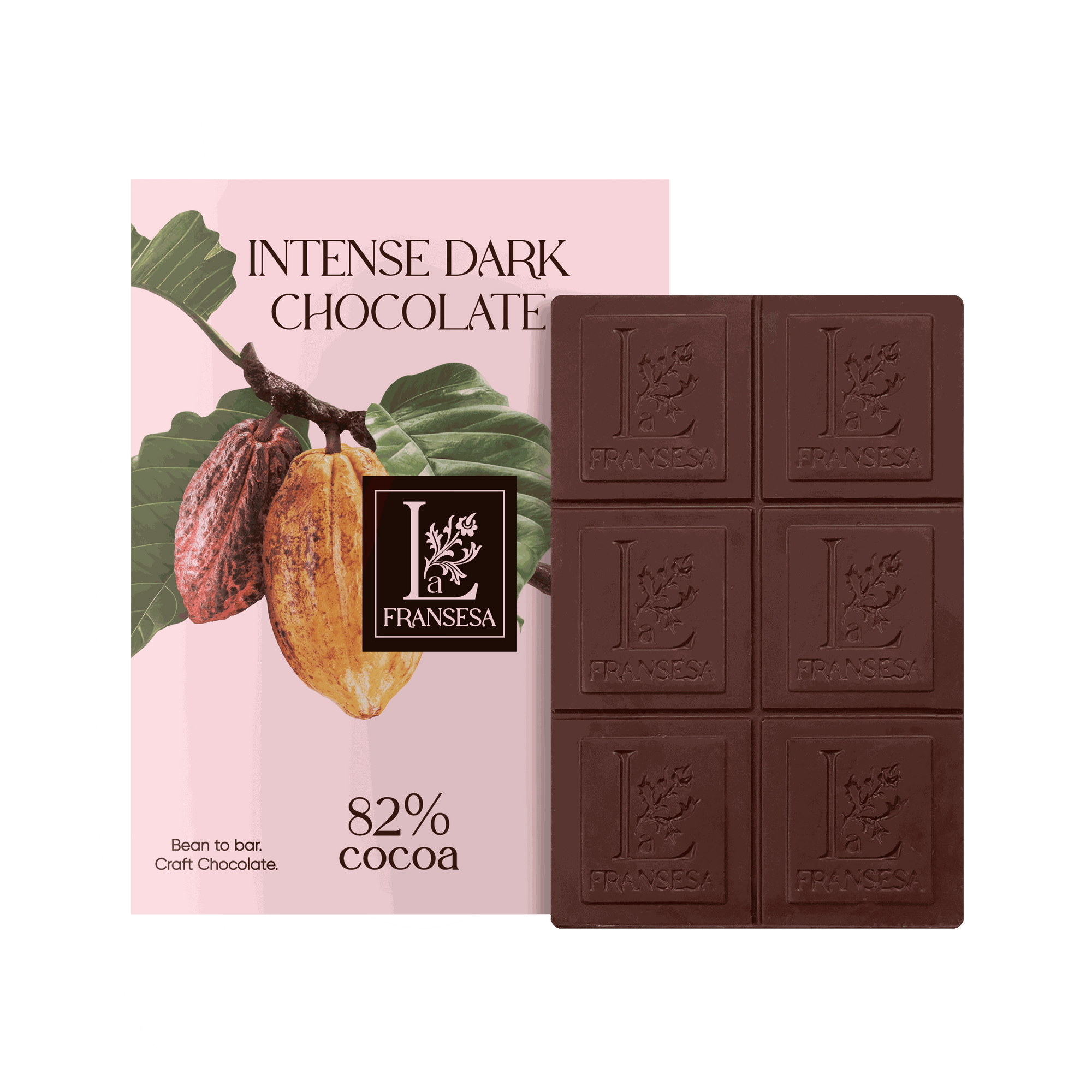 Intense Dark Chocolate - Bean to bar. Craft Chocolate. 82% cocoa