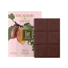 Macadamia & Walnuts - Bean to bar. Craft Chocolate. 70% cocoa