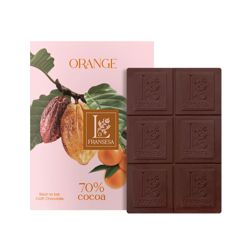 Orange - Bean to bar. Craft Chocolate. 70% cocoa