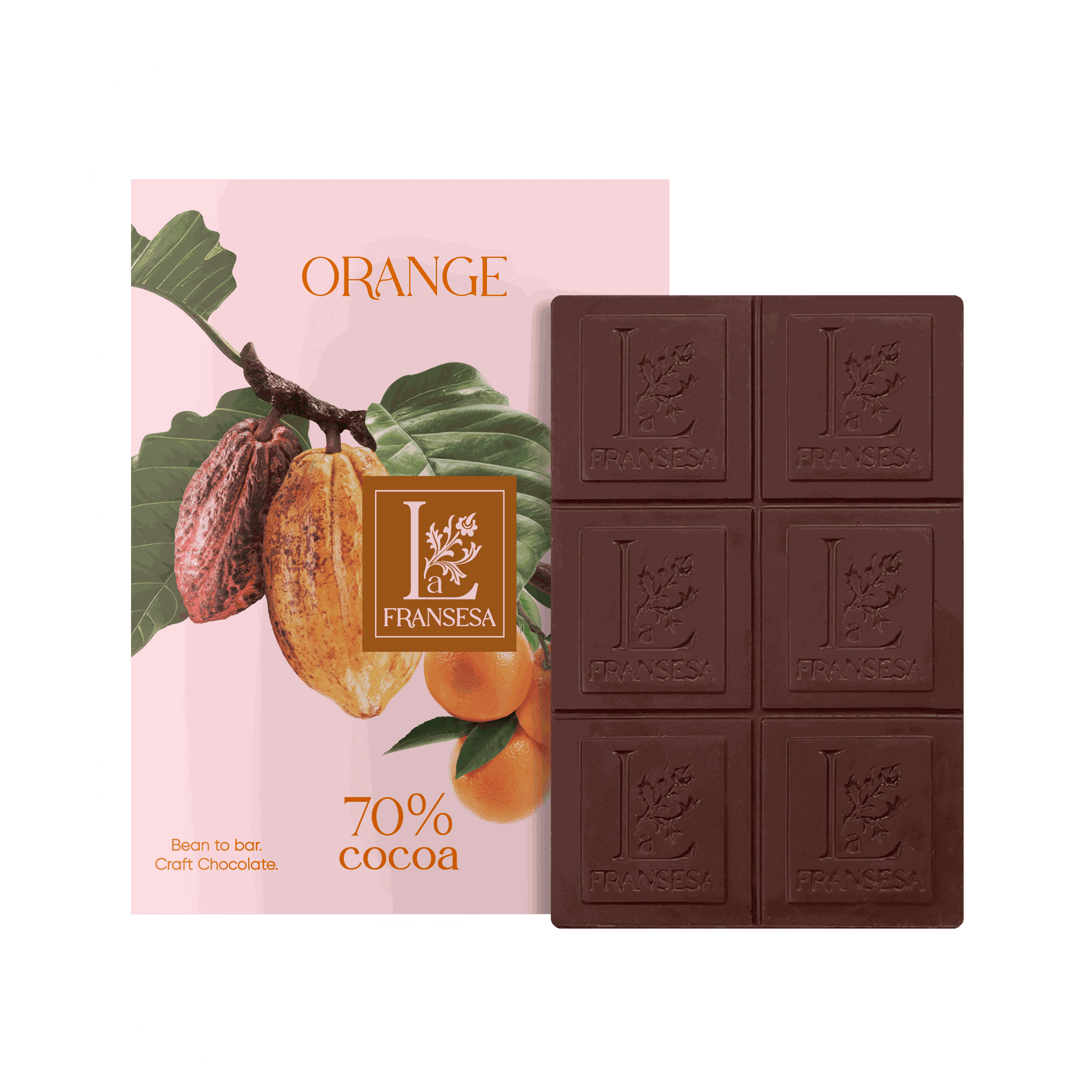 Orange - Bean to bar. Craft Chocolate. 70% cocoa