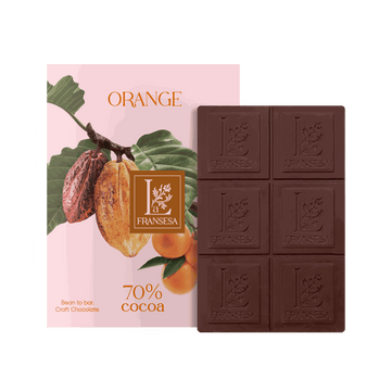 Orange - Bean to bar. Craft Chocolate. 70% cocoa