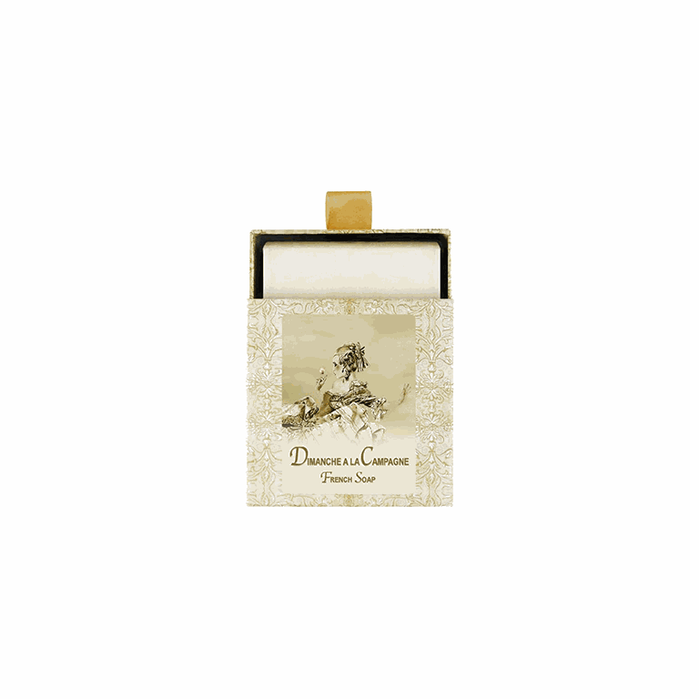 Dimanche a la Campagne French Soap in elegant packaging, handcrafted with premium butters.