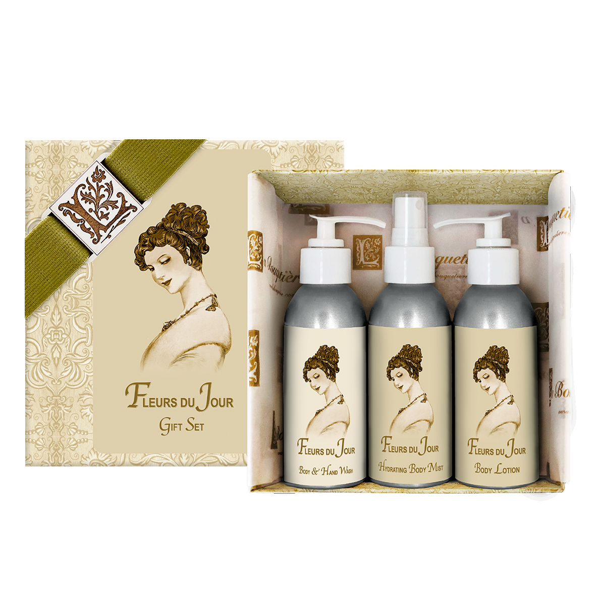 Fleurs du Jour / Marina Blue Gift Set 4oz. ea.