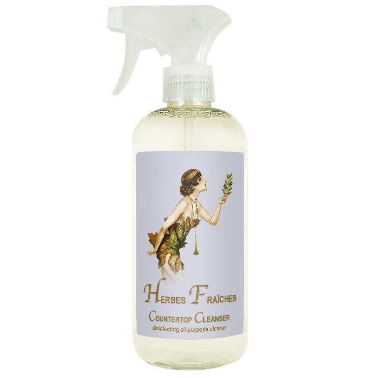 Herbes Fraiches Counter Top Cleanser 19oz bottle with natural plant extracts and essential oils for cleaning and deodorizing surfaces.