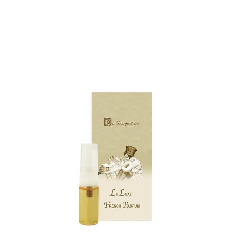 Le Lilas French Lilac Parfum Sample Spray vial with packaging.