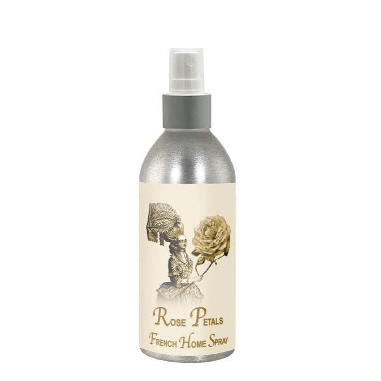 Rose Petals French Home Spray 8oz bottle with elegant design, offering enchanting room fragrance.