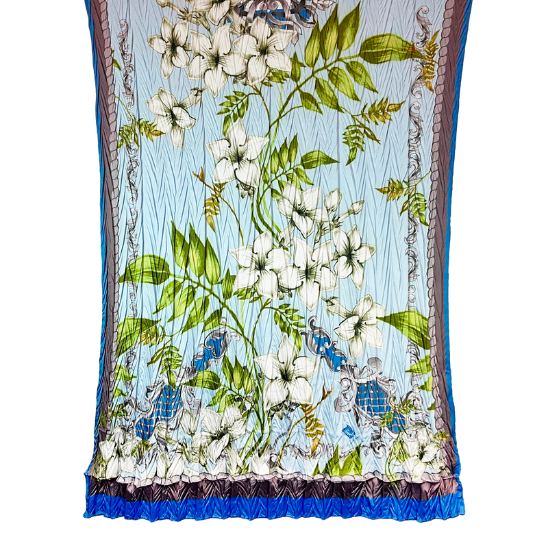 Jasmine Silk Blend Pleated Scarf – 64" x 20"