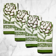 Denim Green Cotton Napkins / Placemats – 100% Colombian Cotton, Hand Block Printed