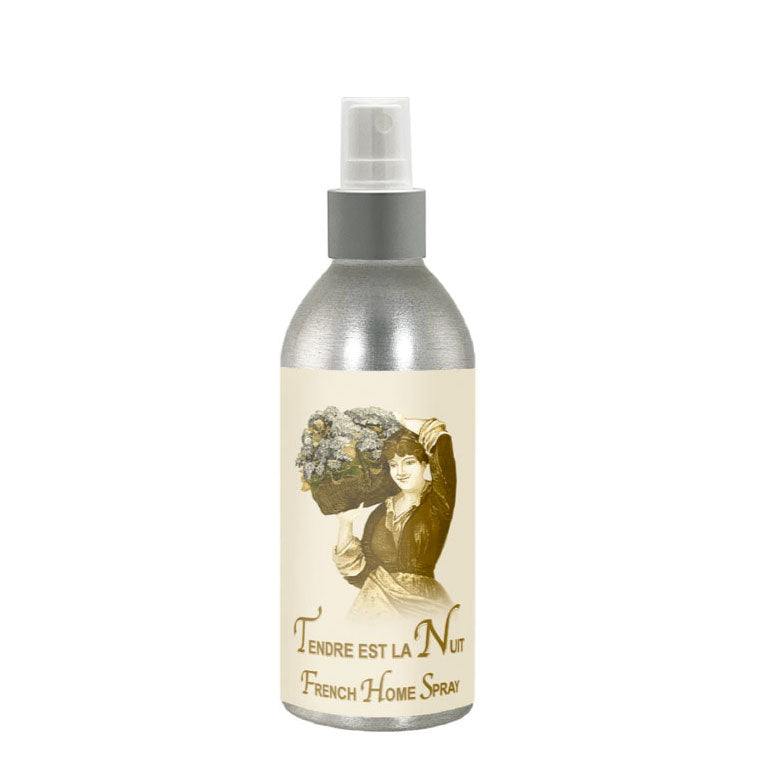 Tendre est la Nuit French Home Spray 8oz bottle with vintage design.